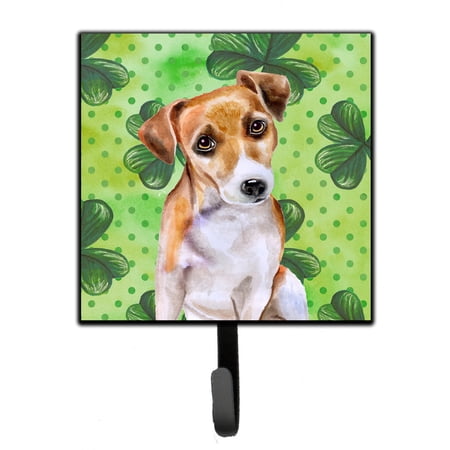 Jack Russell Terrier 2 St Patricks Leash or Key Holder Green