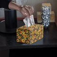 thumbnail image 4 of ZUXONGSY Sunflower Tissue Box Covers PU Leather Rectangular Tissue Box Holder with Snap Button Customized Printed Tissue Cover for Home Office Decorative Organizer, 4 of 7