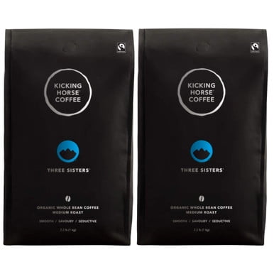 Kicking Horse 2.2lb/1kg Three Sisters Blend, Whole Bean Coffee, Medium Roast (2 PACK)