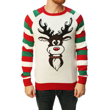 Ugly Christmas Sweater Men's Reindeer Surprise Pullover Sweater ...