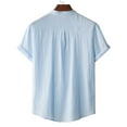thumbnail image 6 of YYDGH Men's Hawaiian Color Block Shirt Short Sleeve Button Down Shirts Casual Casual Summer Beach Shirt Blue M, 6 of 9