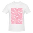 thumbnail image 4 of Bingfone Pink Flamingos And Flowers Men'S Loose Fit Short-Sleeve Pocket T-Shirt, 4 of 7