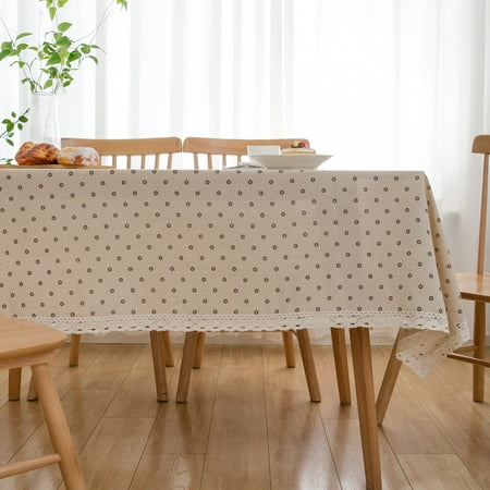

XmhyTop Brown Chrysanthemum Printed Small Fresh Countryside Style Tablecloth Home Tea Table Cover Crochet Lace (140 * 100cm)