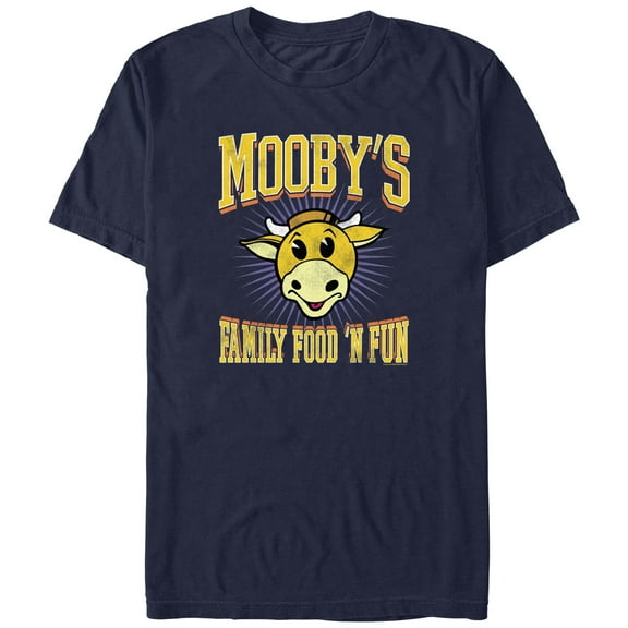 Men's Jay and Silent Bob Mooby's Family Food 'N Fun  Graphic Tee Navy Blue Medium