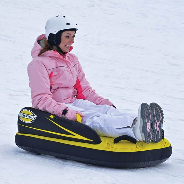 Sports Stuff Inflatable Descender Snow Sled with Side Stabilizer