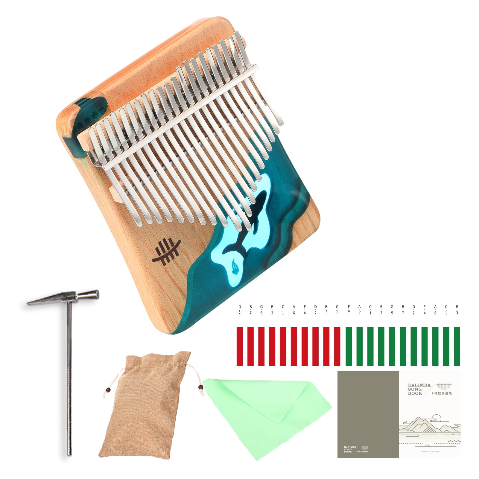 Thumb Piano,Musical Ocean Pattern Beech Wood Thumb Pattern Kids With Eryue Kids With Hammer Piano Beech Wood 21 Piano Beech Wood Thumb Piano Ocean Pattern Kids Piano Musical Ocean Dsfen