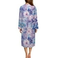thumbnail image 2 of Xoenoiee Watercolor Floral Print Women Zipper Robe Long Housecoat Zip Up Bathrobes Full Length Nightgown Loungewear with Pockets, 3XL, 2 of 7