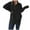 Black, variant on Oversized Pullover Tops for Women Stand Collar Button down Solid Sweatshirts Long Sleeve Warm Pullover Blouse