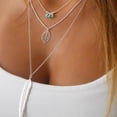 thumbnail image 4 of Collar de moda Set delicada joyería estética ajustable Hojas únicas Regalos del día de San Valentín Collares en capas para mujeres Inevent AP009284-00, 4 of 6