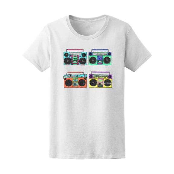 Boombox Eighties Retro Pop Art Tee Women's -Image by Shutterstock