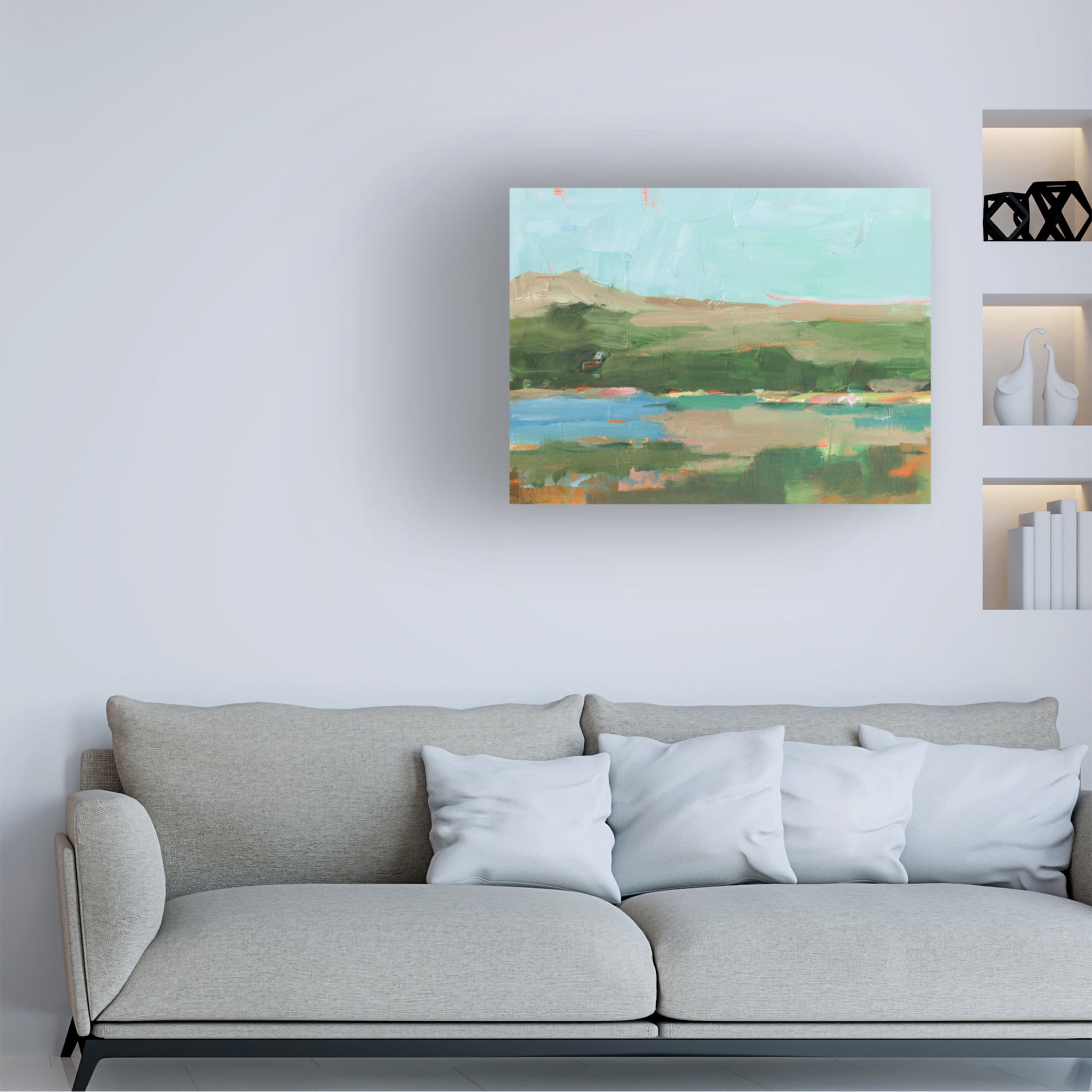 Canvas Wall Art - Ethan Harper 'Spring River Crossing I' Wall Art for Living Room, Bedroom, or Office Décor by Trademark Fine Art - 32 x 24 Inches