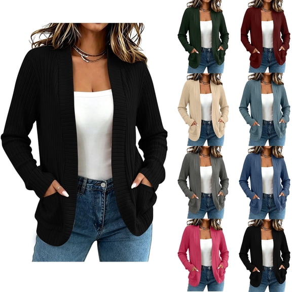 Sweaters Cardigan Zaewscy Women's Fashion Casual Ladies Short Sleeve Hooded Casual Outwear Jackets Black S