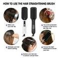 thumbnail image 6 of Fixm 2 in 1 Ionic Hair Straightening Brush Hair Straightener Brush Iron w/ Double Negative ions Anti-scald Auto Shut-Off, 6 of 7