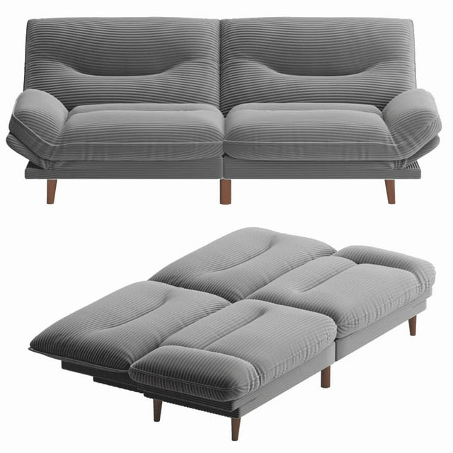 Homall Canapé-Lit Futon avec Dossier Réglable et Accoudoirs Réglables à Cinq Angles Canapé pour Petits Espaces Salon Bureau