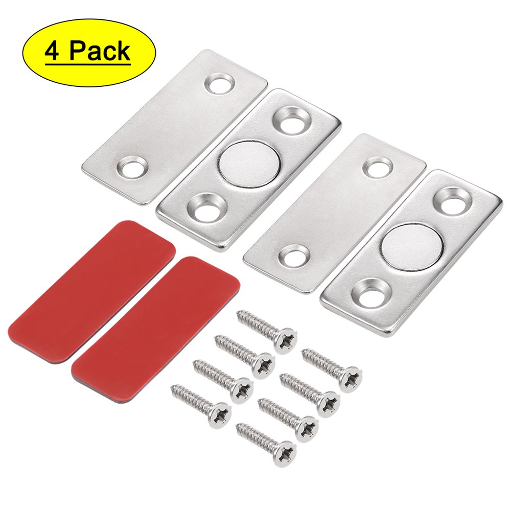 Thin Door Catch Stainless Steel Nickel Plated 4 Pack
