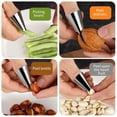 thumbnail image 5 of Stainless Steel Finger Protector Guard Set for Kitchen Slicing | 5 Pack Adjustable Finger Cots for Chef Safety | Cut-Resistant Nail Cover | Veggie Cutting Tool | 1.18"x3.14" | Cooking Accessories, 5 of 6