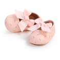 thumbnail image 3 of Baby Girls Fall Shoes Floral Pattern Big 3D Bow Non-Slip First Walking Adorable Soft Sole PU Shoes, 3 of 8