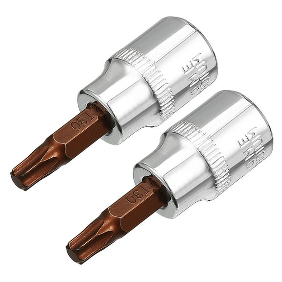 Unique Bargains 2 Pcs 3/8-Inch Drive T30 Torx Bit Socket, S2 Steel