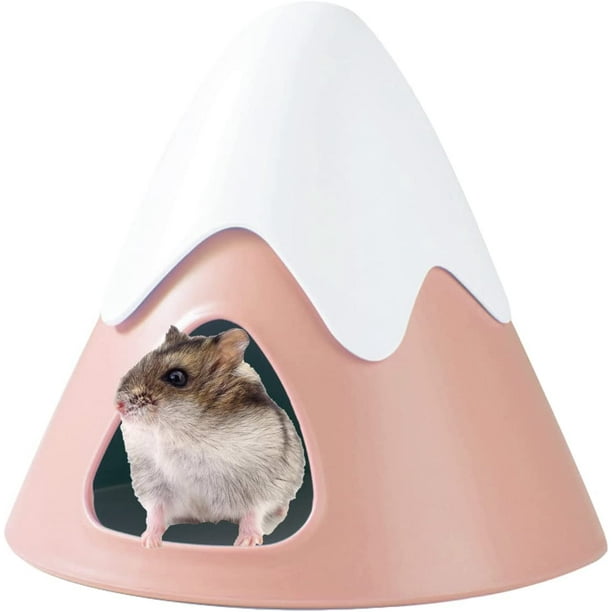Hamster Hideout Snowy Mountain Shape Cute Small Animal Hamster Cage Accessories Pink