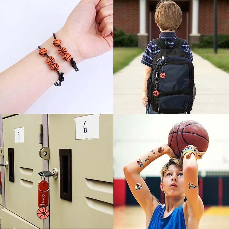 122 Pcs Cadeaux Fête Basket-Ball – Porte-Clés, Mini Ballons, Tatouages, Sacs Cadeaux & Stickers | Thème Basket Parfait