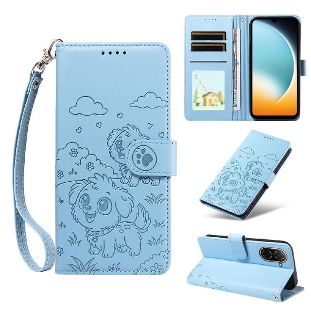 Funda Cartera GANGXUN con Diseño de Perrito en Relieve para Xiaomi Redmi A5 4G , Protección 360° con Ranuras y Correa Desmontable