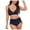 Navy, variant on Linfrsh Women's High Waisted Bikini Sets Sexy Two Piece Swimsuits Color Block Cheeky High Cut Bathing Suits Womens Bikini Set Navy,M