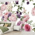 thumbnail image 2 of Peel and Stick Wallpaper Canvas Seamless floral roses watercolor Modern Art Wall Mural Decor Self Adhesive and Removable 69in x 98in, 2 of 6