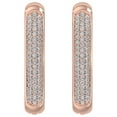 thumbnail image 2 of 1 Carat Pave Set Diamond Inside-out Hoop Earrings in 10K Rose Gold, 2 of 4