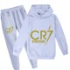 thumbnail image 3 of Conjunto de 2 piezas de ropa con capucha y pantalones con estampado de fútbol CR7 para niños y niñas de 3 a 14 años, chándal para primavera y otoño, 3 of 5
