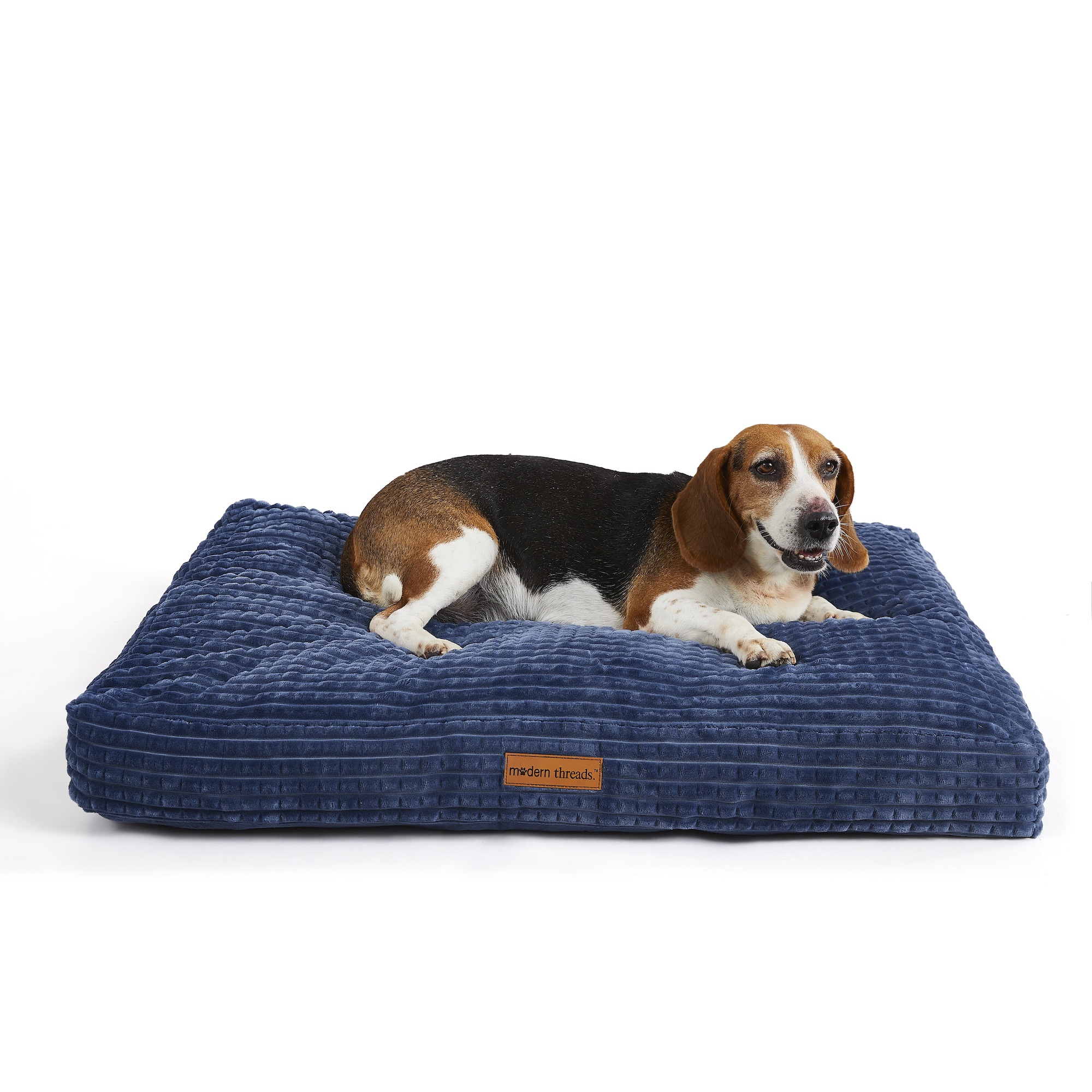 Modern Threads Ultra Plush Orthopedic Large Textured Memory Foam Pillow Bed for Dogs, Blue