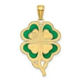 thumbnail image 3 of 14K Yellow Gold Charm Pendant Acrylic 30 mm 20 4-Leaf Clover With Enameled Tips, 3 of 4