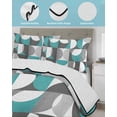 thumbnail image 4 of Quilts Twin Size, Abstract Aqua, Soft Comforter Bedding Set for Bed, Modern Grey White Geometric Lightweight Quilted Bedspread with Pillow Cover(2 Pieces) for All Season, 68x86 Inch, 4 of 6