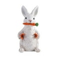 thumbnail image 2 of Conejo de Pascua que sosne la figura de resina de zanahoria creativamente decoración del hogar artesanías linda estatua de conejo la mesa de la sala de estar estante regalo, 2 of 6