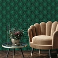 thumbnail image 3 of CHIHUT Geometric Peel and Stick Wallpaper for Bathroom Waterproof Golden Rhombus Modern Geometric Contact Paper Green Removable Wallpaper Vinyl Self Adhesive Wallpaper for Walls Cabinets 17.7"x100", 3 of 8