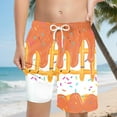 thumbnail image 2 of Sopiago Boys Ice Cream Shorts Summer Beach Cute Preppy Athletic Shorts with Pockets Elastic Waist Boys Baseball Shorts (Orange,10-13 Years), 2 of 7