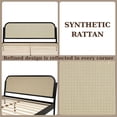 thumbnail image 5 of Aurelia 14 Inch Signature Bed Frame with Headboard - Bohemian & Mid Century Modern Style - Wood Slat Support - No Box Spring Needed - Easy Assembly - Black, Queen, 5 of 5