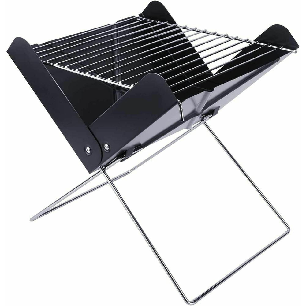 HQIT 12" Camping Campfire Grill, Portable Folding Charcoal Grills