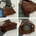 thumbnail image 6 of GASTROPOD 2026 New Suede Bag Slouchy Shoulder Bag for Women Crescent Satchel Crossbody Purse Brown Suede Bag Work Tote Handbags, 6 of 7