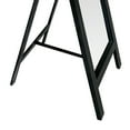 thumbnail image 4 of 65 Inch Rectangle Wooden Cheval Full Length Standing Mirror with Easel Legs, Black- Saltoro Sherpi, 4 of 6