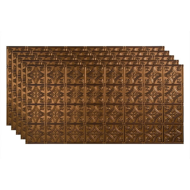 FASÄDE Traditional 1 Decorative Vinyl 2ft x 4ft Glue Up Ceiling Panel in Oil Rubbed Bronze (5 Pack)