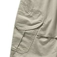 thumbnail image 6 of Lenpel Girls' Cargo Pants Cotton Elastic High Waisted Pull on Wide Leg Pants Baggy Casual Trousers with Pockets for Kids(Khaki,9-10 Years), 6 of 6