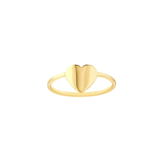 14k Yellow Gold Cut Out Love Heart Wire Ring Size 7 Statement Ring for Women