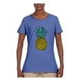 thumbnail image 2 of Wild Bobby, Trendy Tropical Pineapple, Fashion, Women Graphic Tee, Light Blue, Large, 2 of 4
