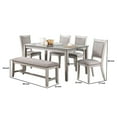 thumbnail image 5 of Benjara Modern 6 PC Dining Set with Table- 4 Chairs & Bench- Plush Seats- Gray, 5 of 5