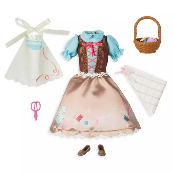 Disney Cinderella Classic Doll Dress Costume Accessory Pack, 3 , Polyester PVC Brown Blue, 8 Pieces