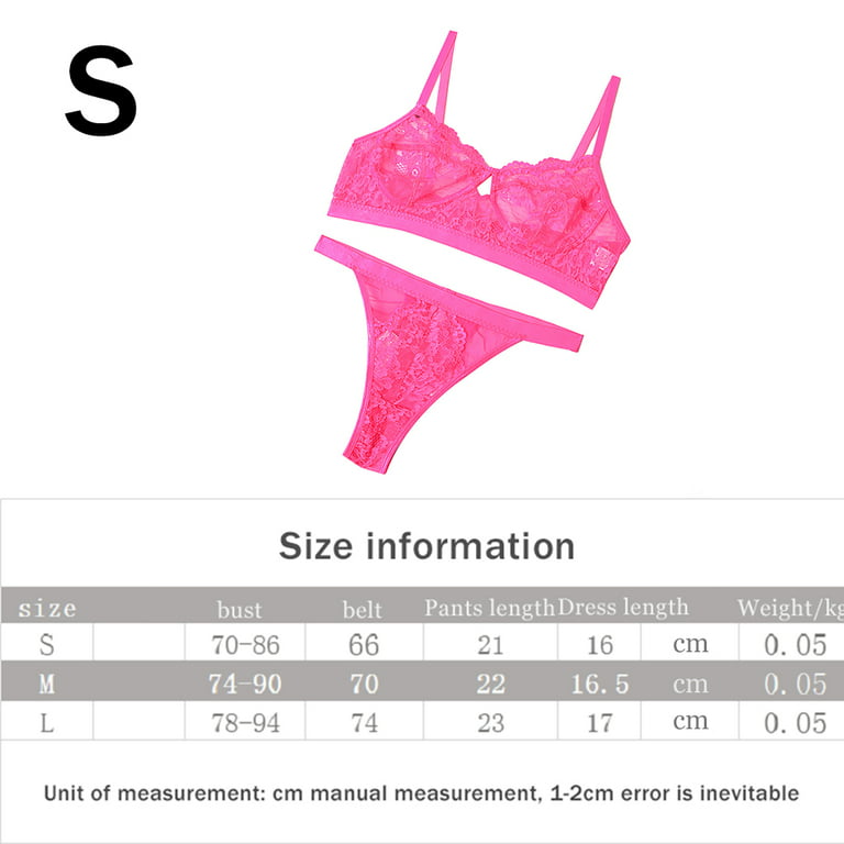 1111Fourone 2Pcs Lace Hot Underwear Set Bra Underpant Gift for