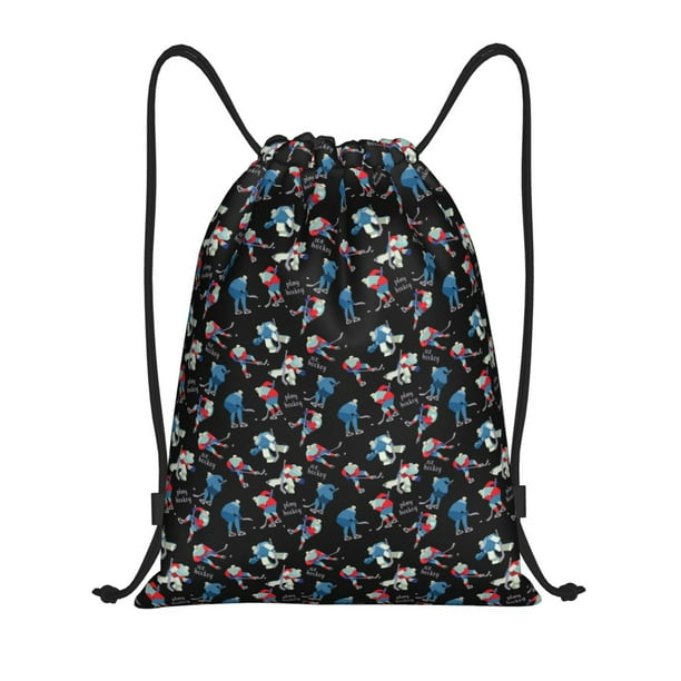 Fotbe Play Hockey Bolsa Mochila con Cordón Estampada, Bolsa de Gimnasio Deportiva, Bolsa Cinch, Bolsa con Cordón para Hombres y Mujeres-Medium