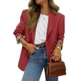 thumbnail image 6 of Women's Single Button Blazer Casual Long Sleeve Fashion Outerwear Red L, 6 of 6