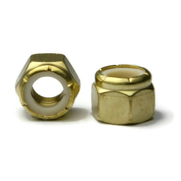 Brass Nylon Insert Lock Hex Nut UNC 1/420 Brass Nylon Lock Nuts QTY