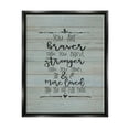 thumbnail image 2 of Stupell Industries You Are Braver Stronger and More Loved Jet Black Framed Floating Canvas Wall Art, 24x30, by Jo Moulton, 2 of 5